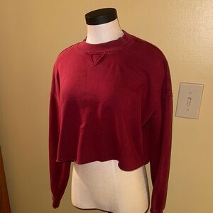 Colsie Burgundy Cropped Sweatshirt